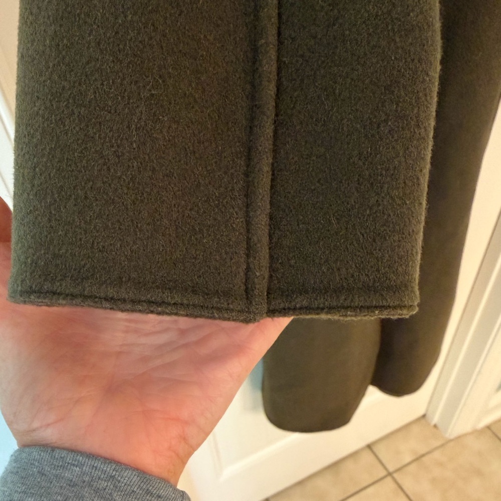 Jenni Kayne Cashmere Olive Green Overcoat  Luxury Minimalist Cost /Jacket - Picture 13 of 16